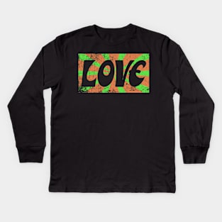 LOVE Groovy 60s style graphic Kids Long Sleeve T-Shirt